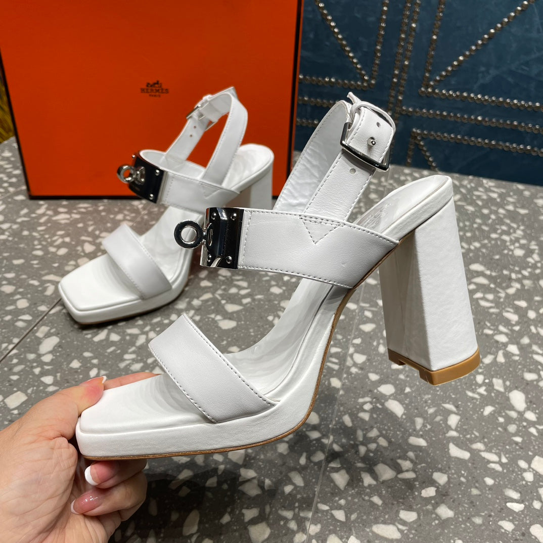 ILONA SANDAL 95 WHITE CALFSKIN