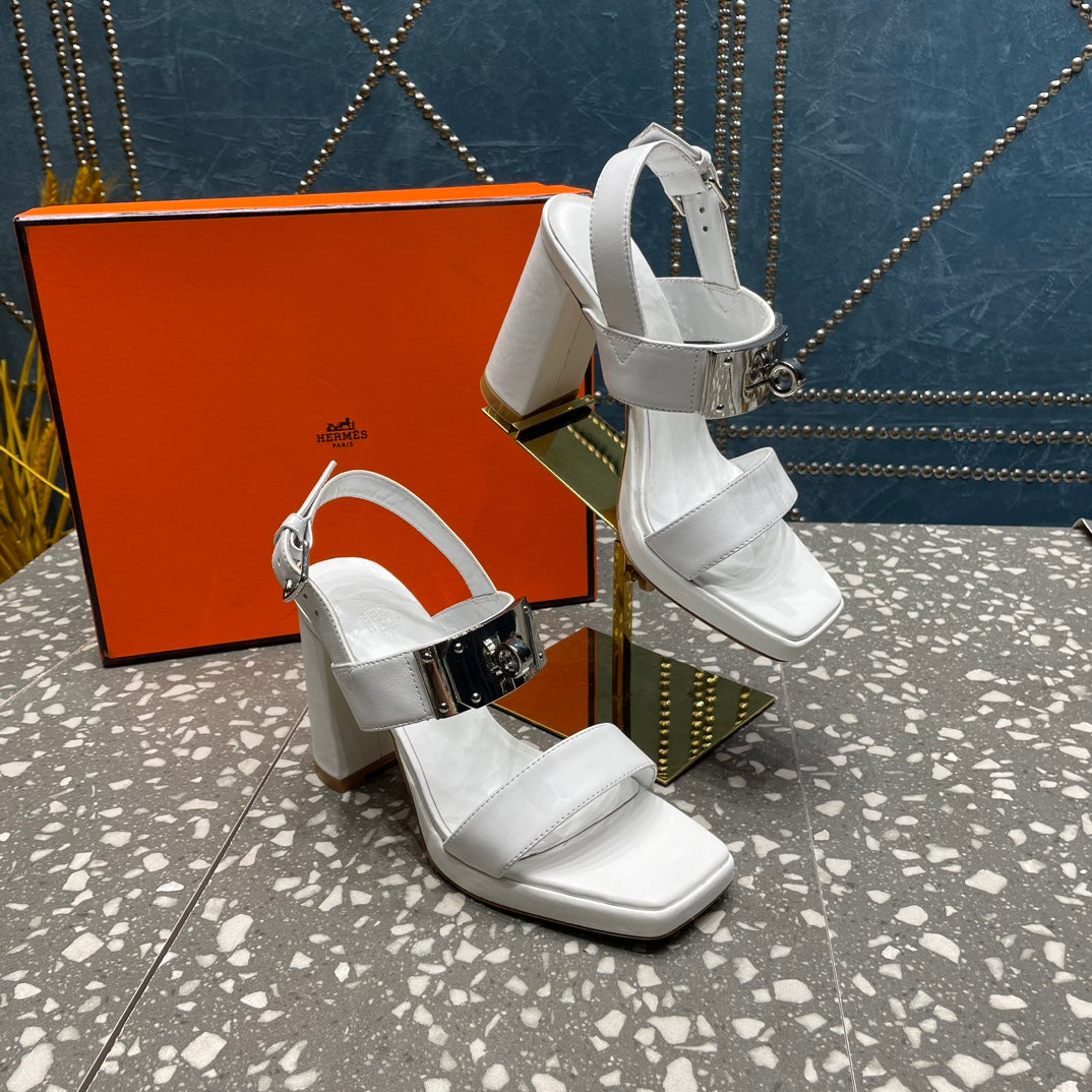 ILONA SANDAL 95 WHITE CALFSKIN