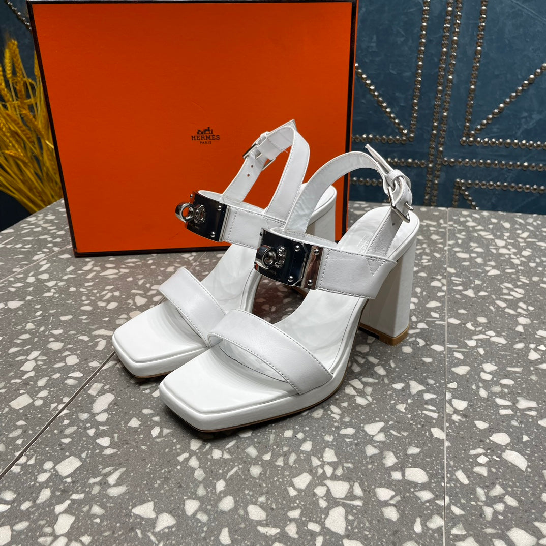 ILONA SANDAL 95 WHITE CALFSKIN