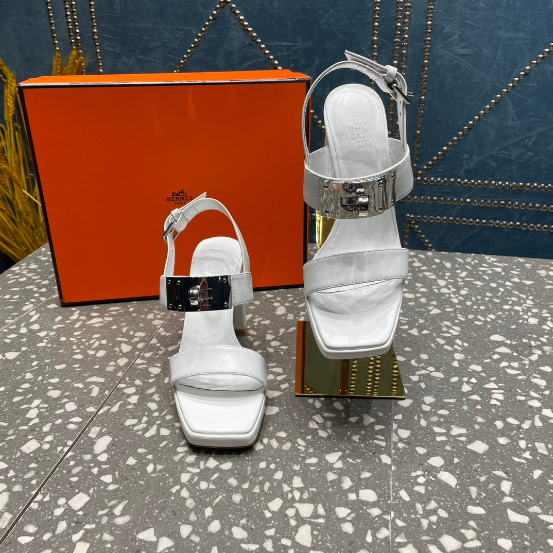 ILONA SANDAL 95 WHITE CALFSKIN