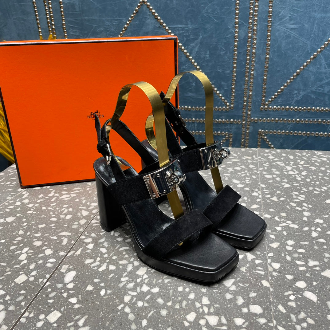 ILONA SANDAL 95 BLACK SUEDE