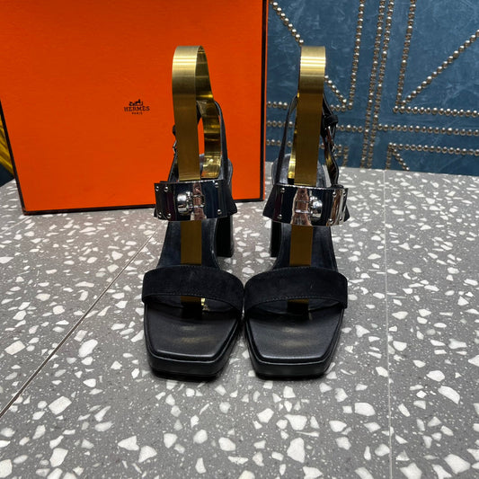 ILONA SANDAL 95 BLACK SUEDE