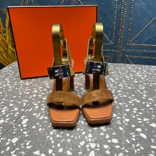 ILONA SANDAL 95 CARAMEL SUEDE