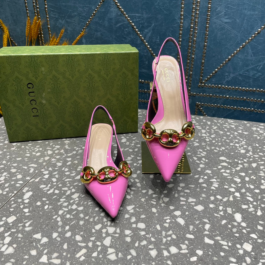 WOMEN'S SLINGBACK 45MM IN FUSCIA PINK CALFSKIN