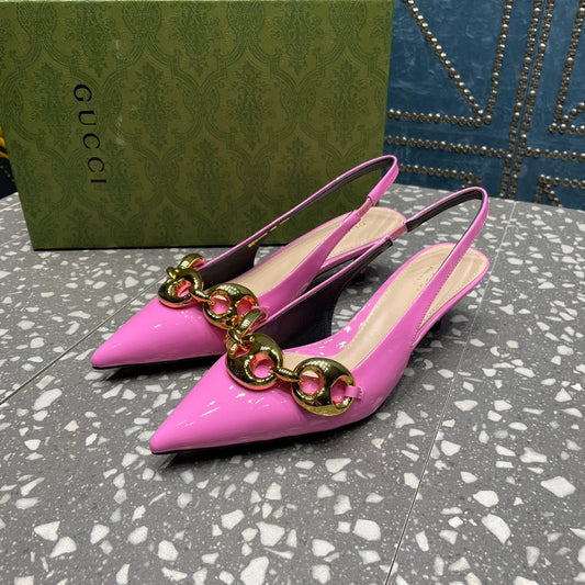 WOMEN'S SLINGBACK 45MM IN FUSCIA PINK CALFSKIN