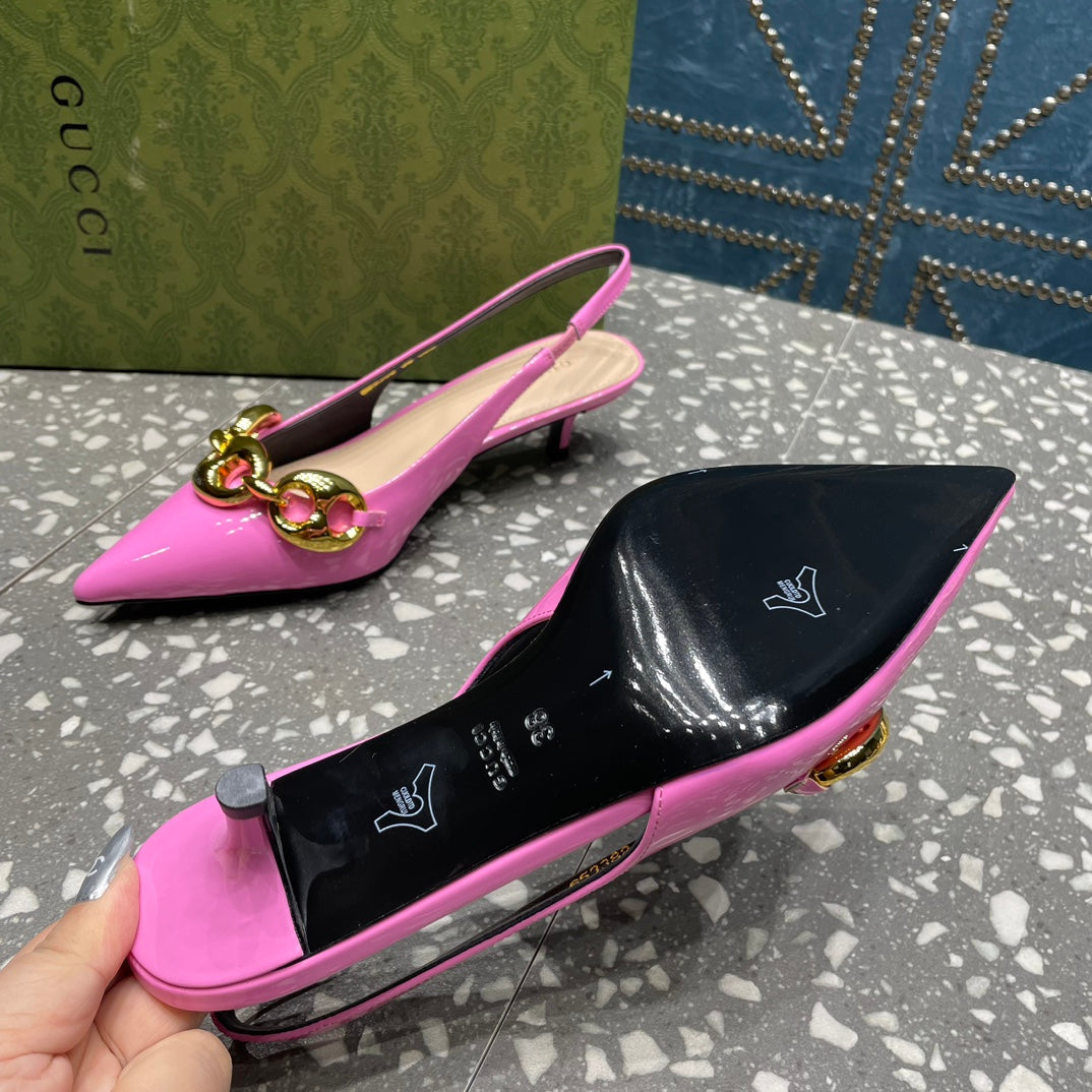 WOMEN'S SLINGBACK 45MM IN FUSCIA PINK CALFSKIN