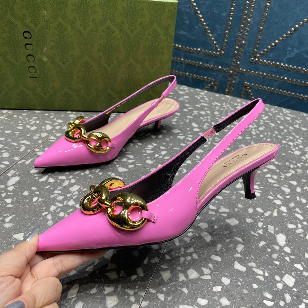 WOMEN'S SLINGBACK 45MM IN FUSCIA PINK CALFSKIN