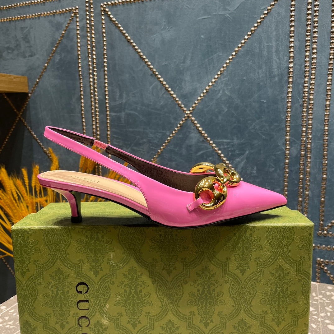 WOMEN'S SLINGBACK 45MM IN FUSCIA PINK CALFSKIN