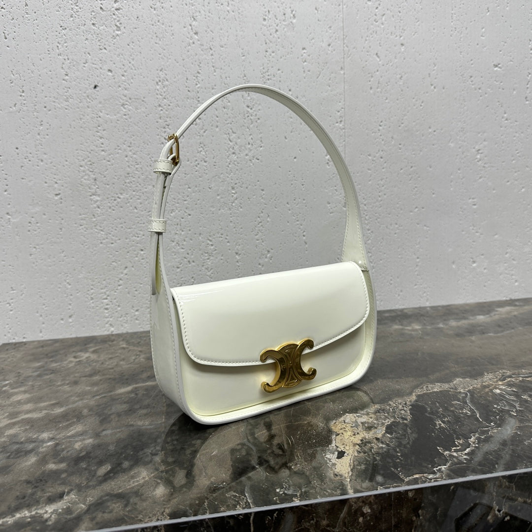 SHOULDER 20 BAG TERENCE IN WHITE PATENT CALFSKIN