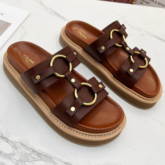 TIPPI SANDAL IN CHESTNUT BROWN CALFSKIN