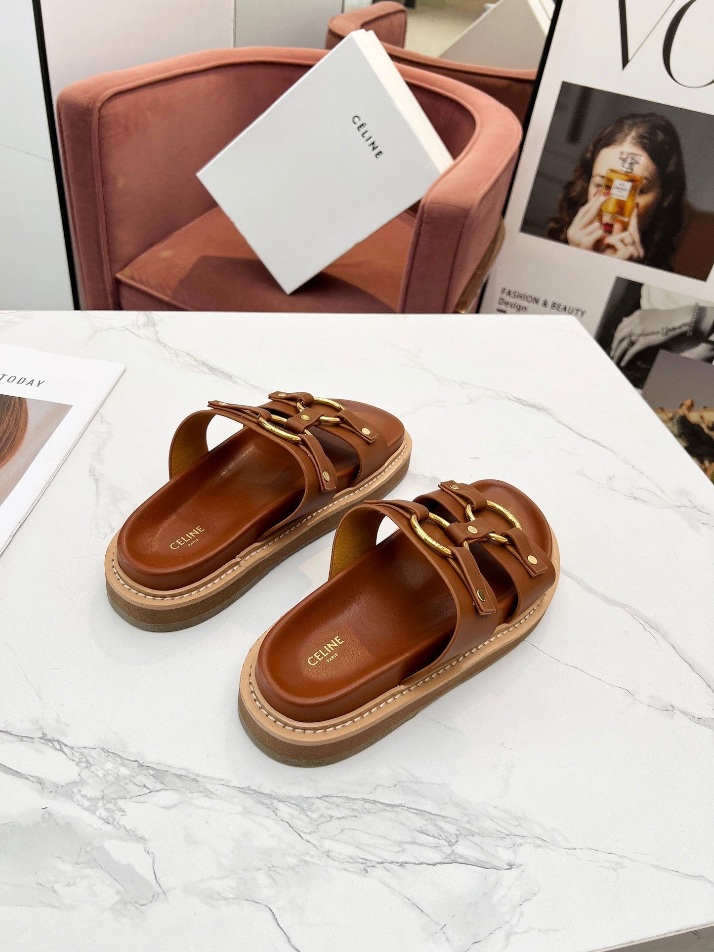 TIPPI SANDAL IN BRONZE BROWN CALFSKIN