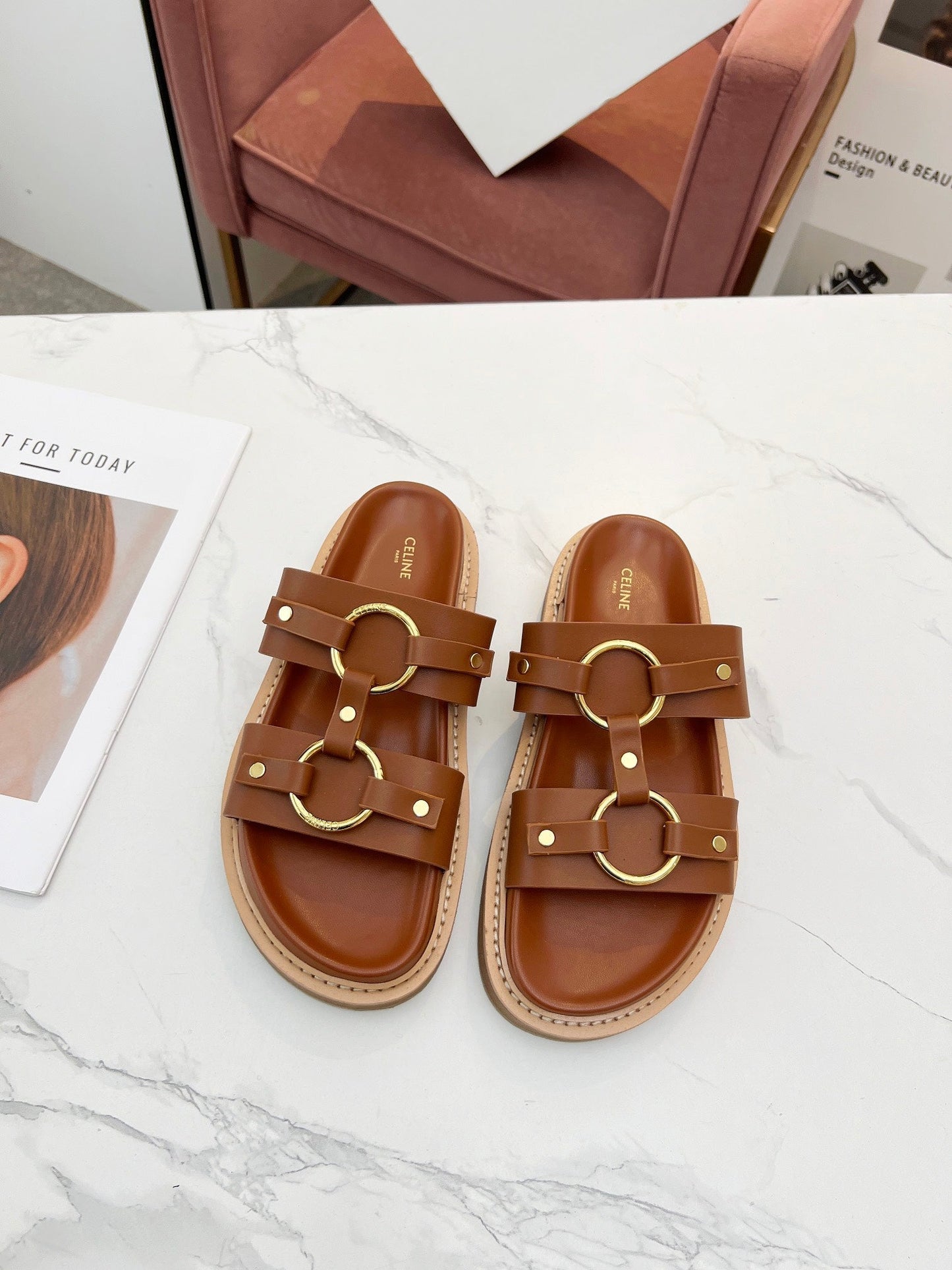 TIPPI SANDAL IN BRONZE BROWN CALFSKIN