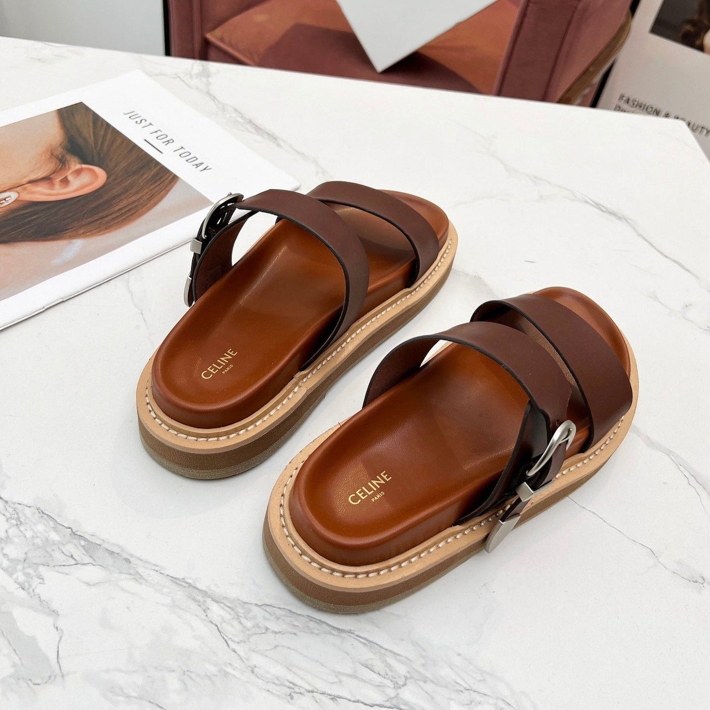 TIPPI IN CALFSKIN - VEGETAL TANNING DARK BROWN