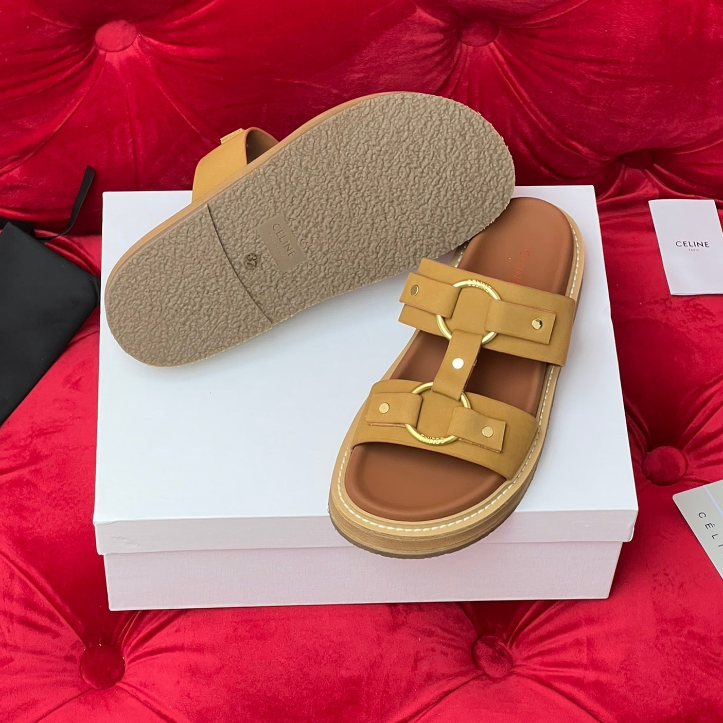 Sandal Flat Bronze Brown Canvas