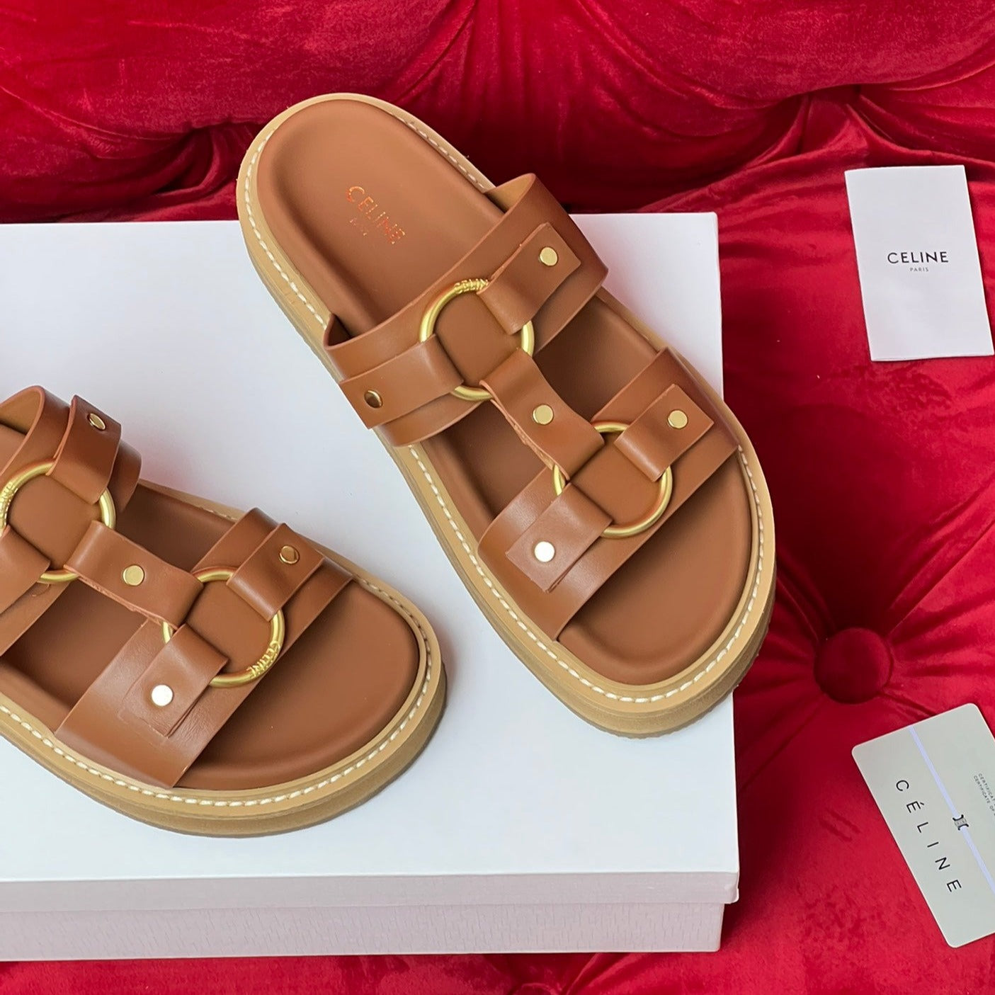 Sandal Flat Cinnamon Brown Canvas