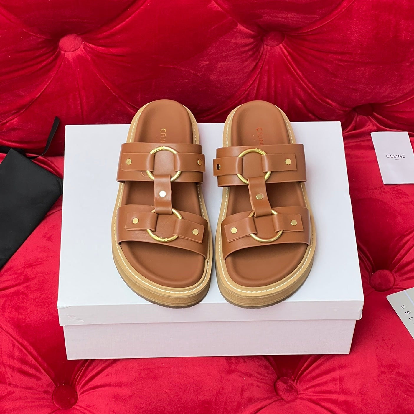 Sandal Flat Cinnamon Brown Canvas