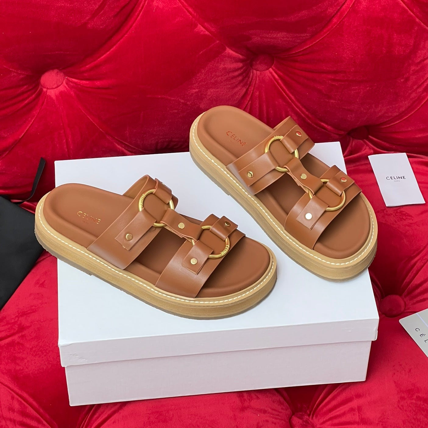 Sandal Flat Cinnamon Brown Canvas