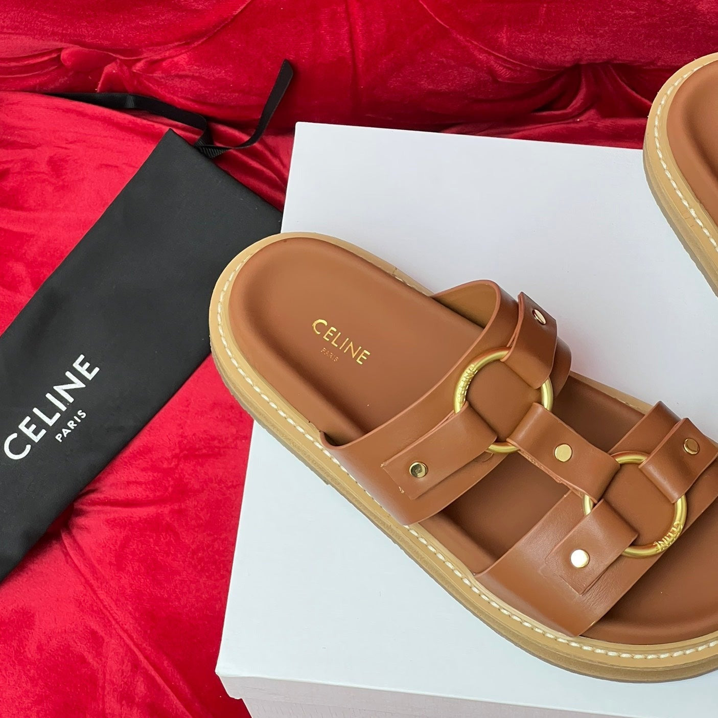 Sandal Flat Cinnamon Brown Canvas