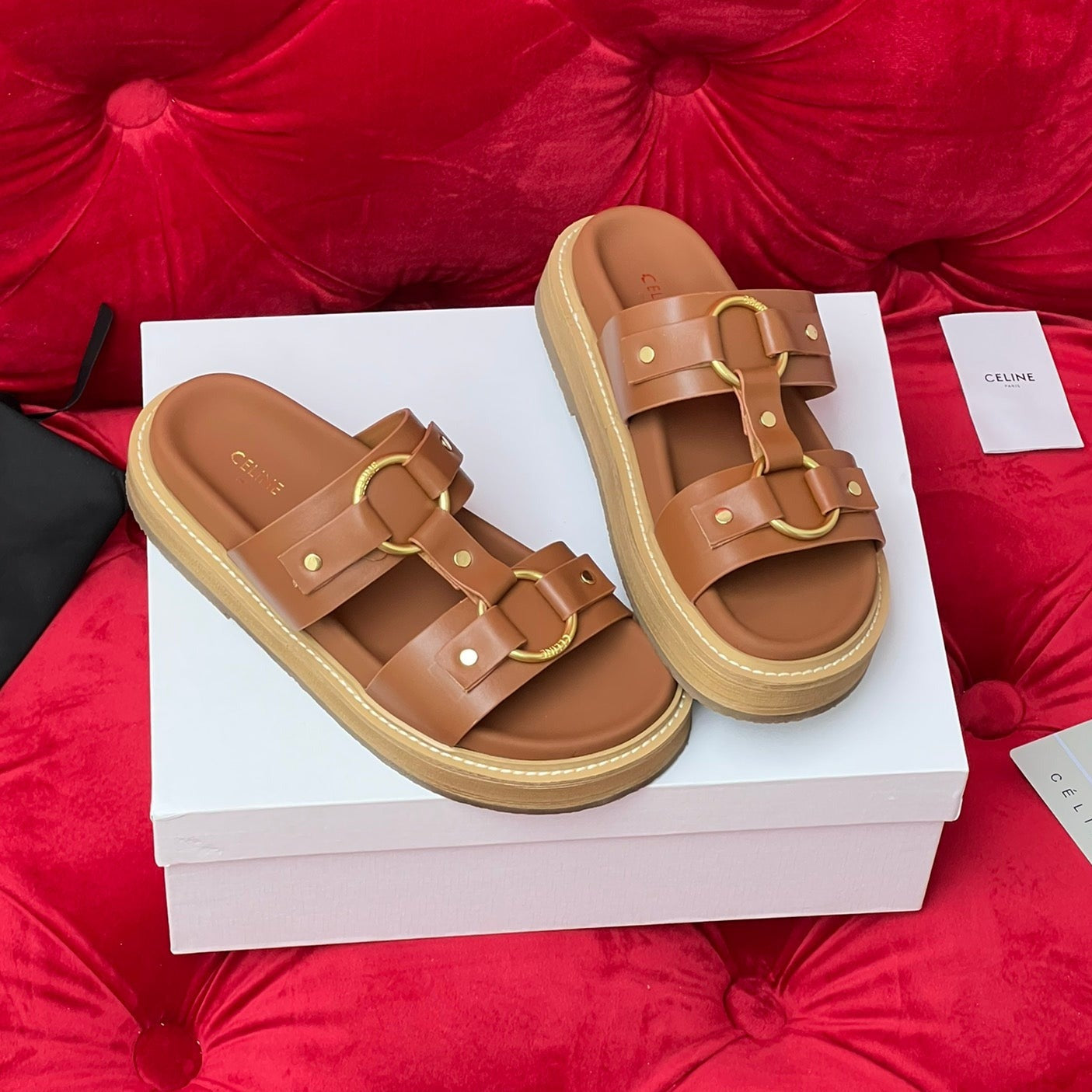 Sandal Flat Cinnamon Brown Canvas