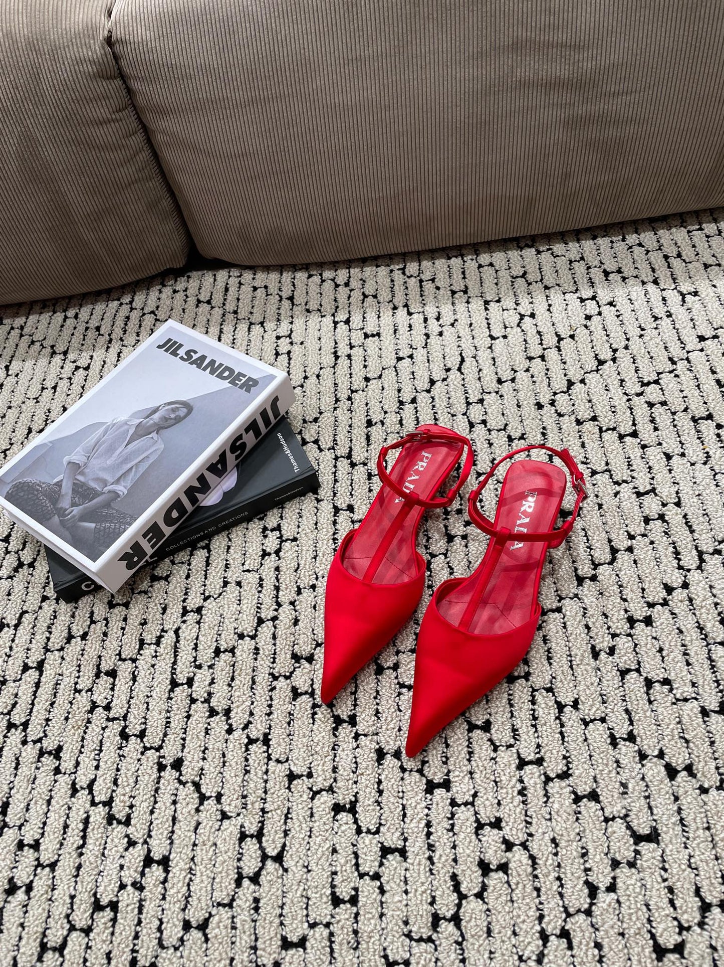 PRA SATIN SLINGBACK PUMPS CRIMSON