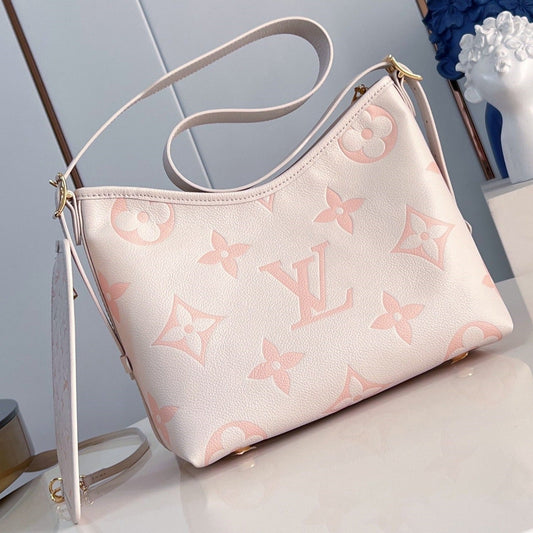 CARRYALL PM 29 LIGHT PINK MONOGRAM GRAINED COWHIDE LEATHER