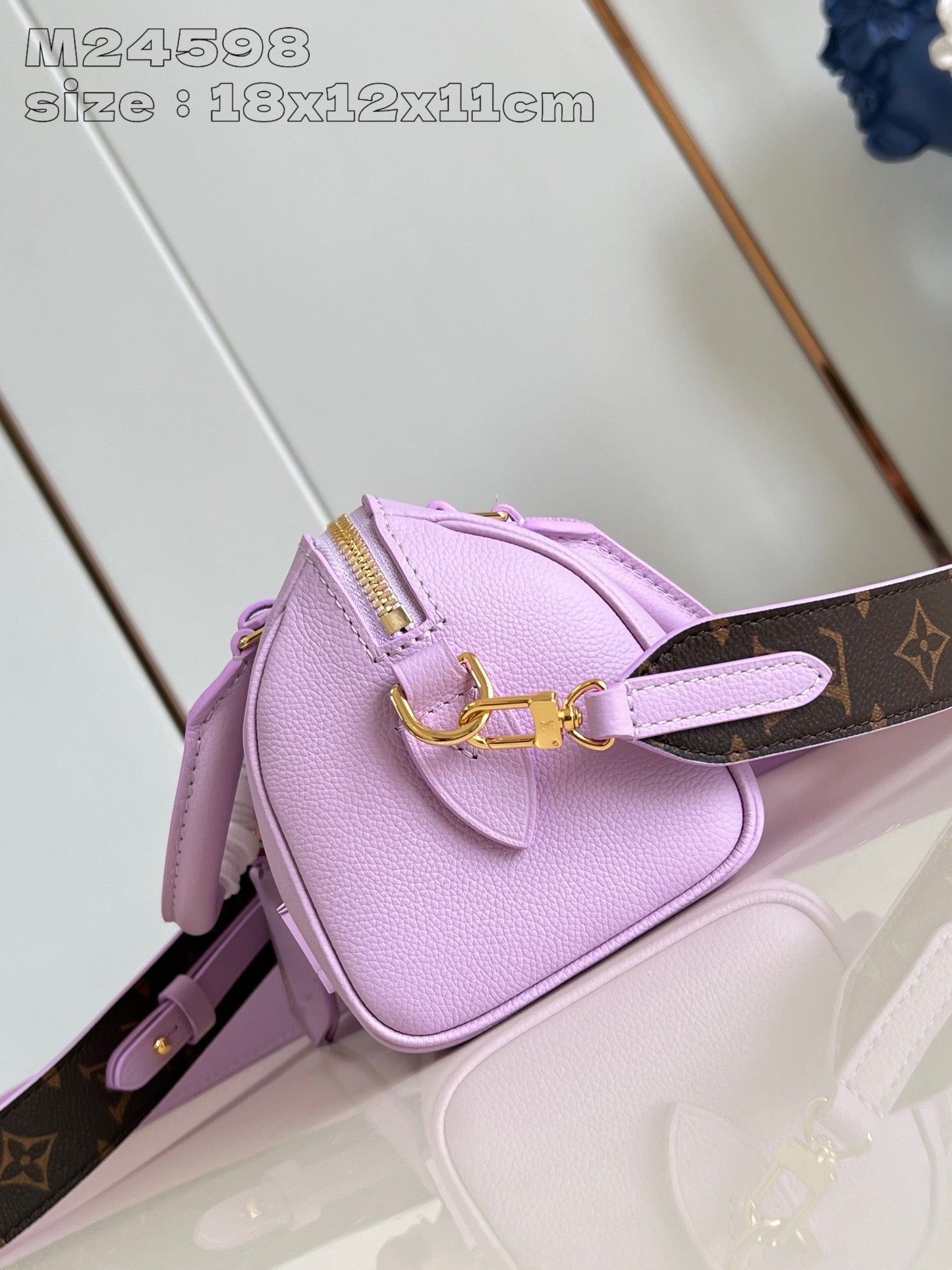 Speedy Bandouliere 18cm Violet Calfskin