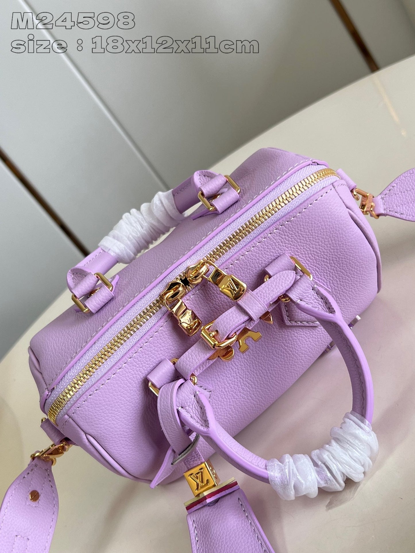 Speedy Bandouliere 18cm Violet Calfskin