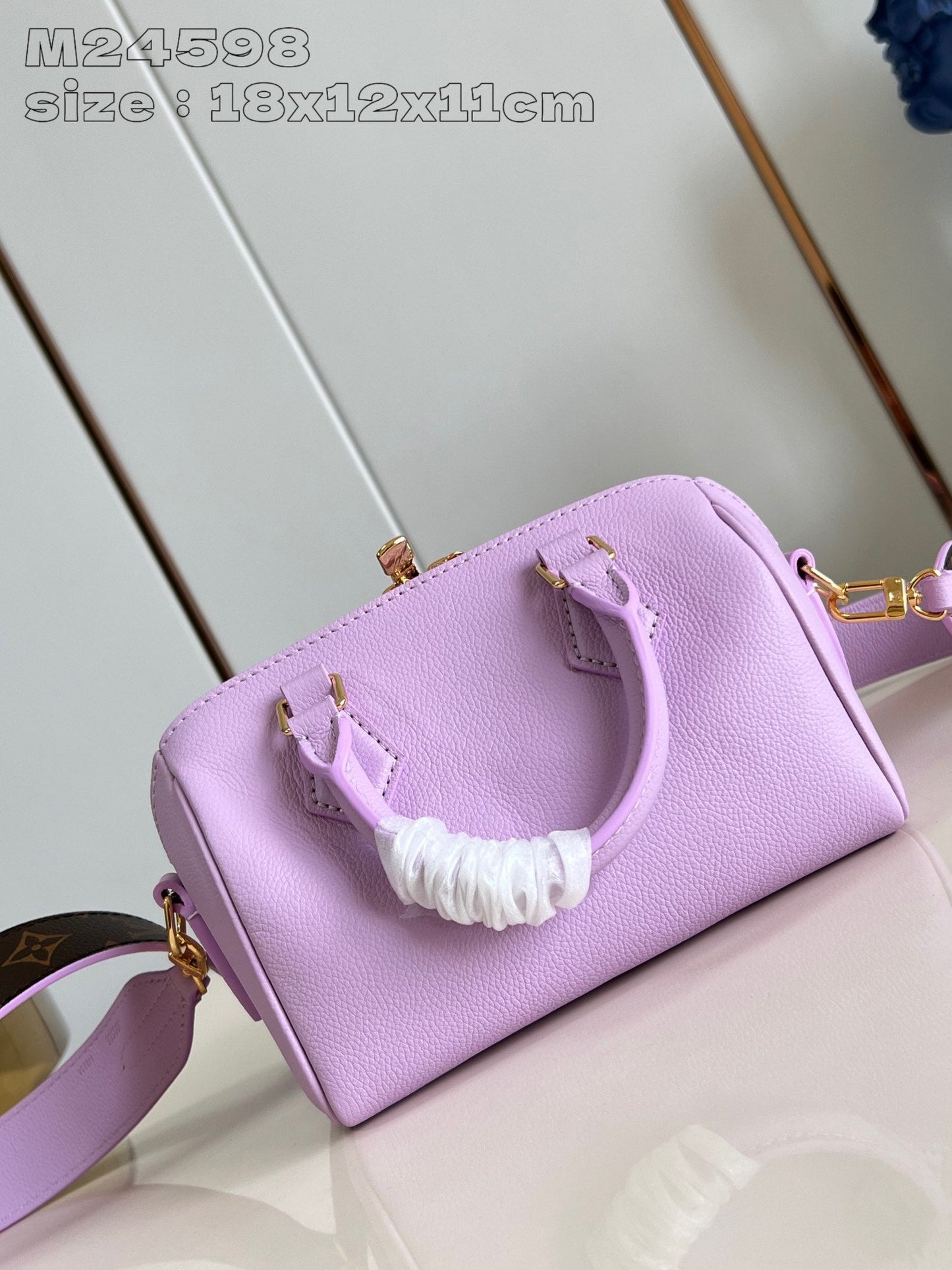 Speedy Bandouliere 18cm Violet Calfskin