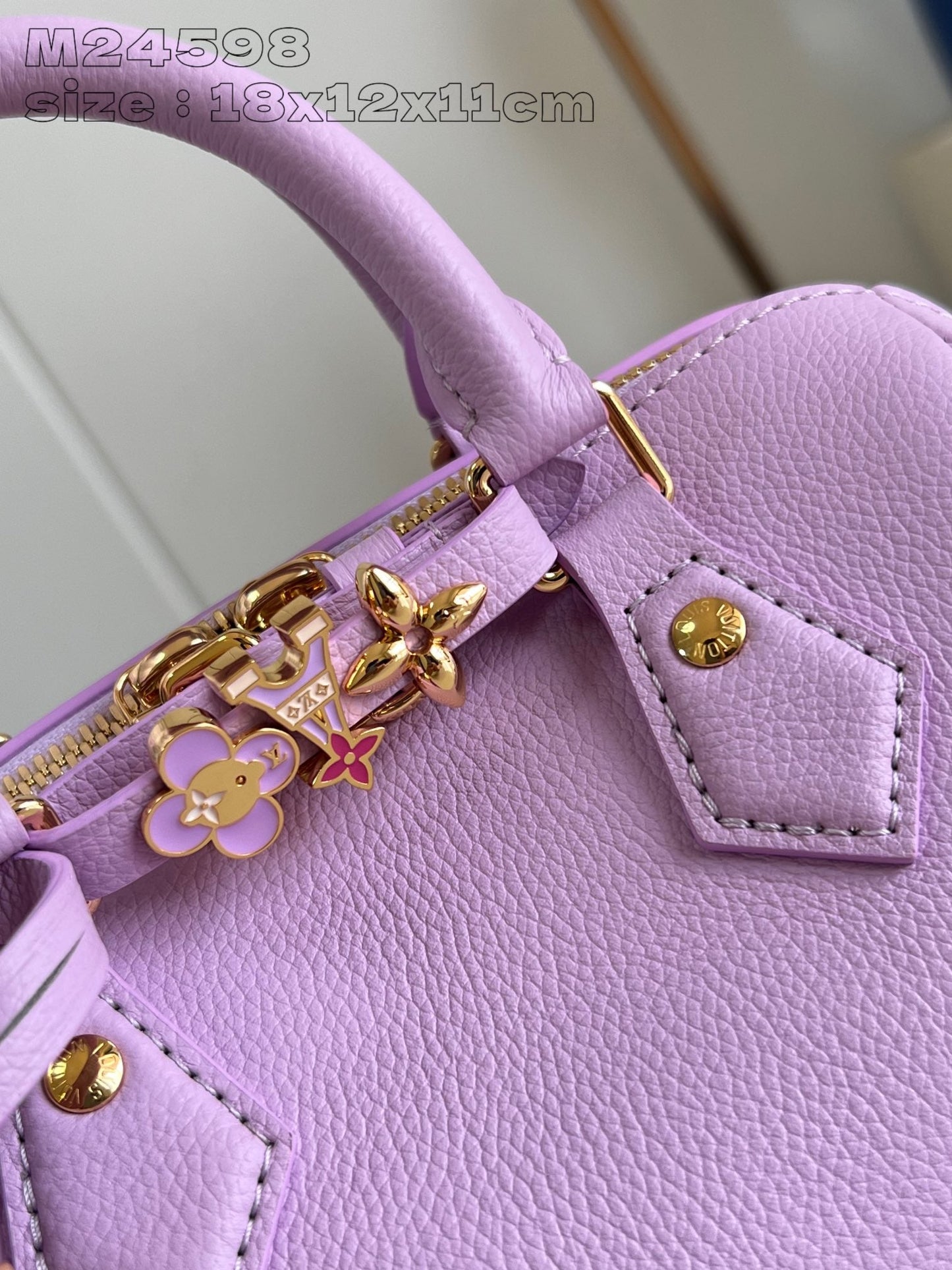 Speedy Bandouliere 18cm Violet Calfskin