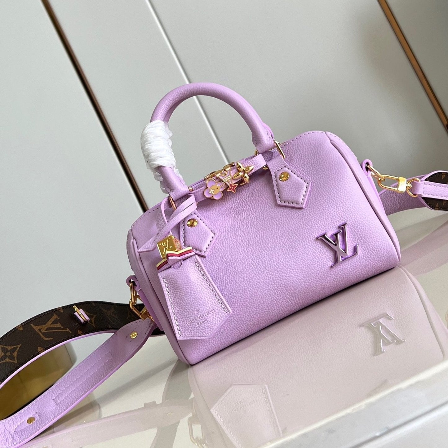 Speedy Bandouliere 18cm Violet Calfskin