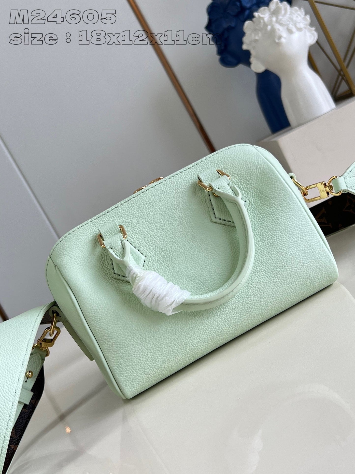 Speedy Bandouliere 18cm Pastel Green Calfskin