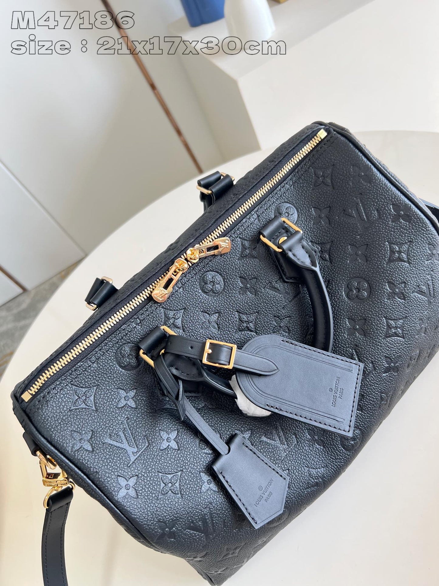 Speedy Soft 30 Black Monogram Empreinte Cowhide Leather