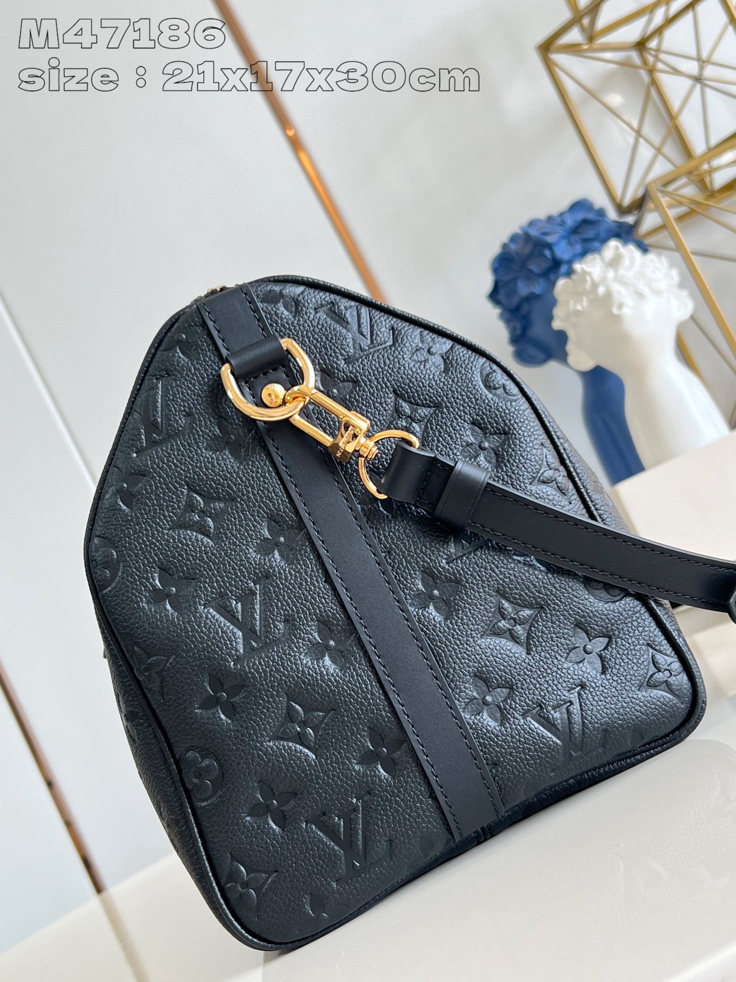 Speedy Soft 30 Black Monogram Empreinte Cowhide Leather