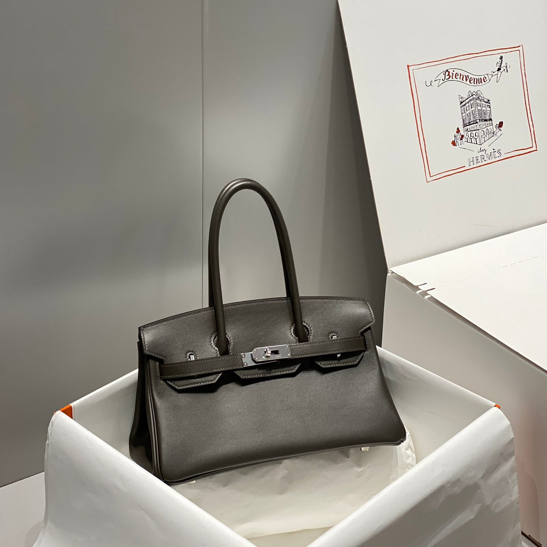 HM Shoulder Birkin 29cm Ebony Swift Leather Silver Hardware