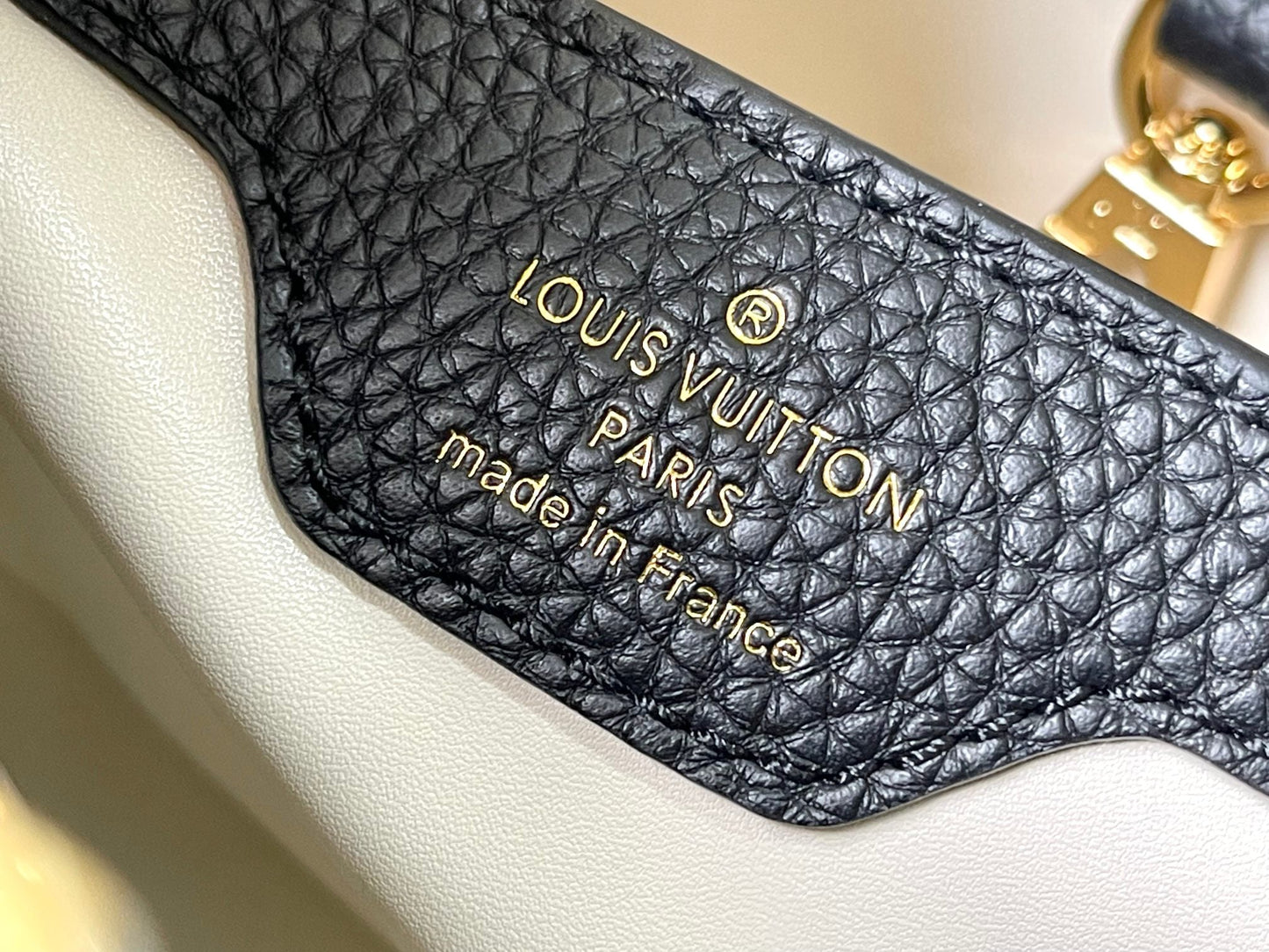 capucines bb 27 black taurillon leather gold hardware