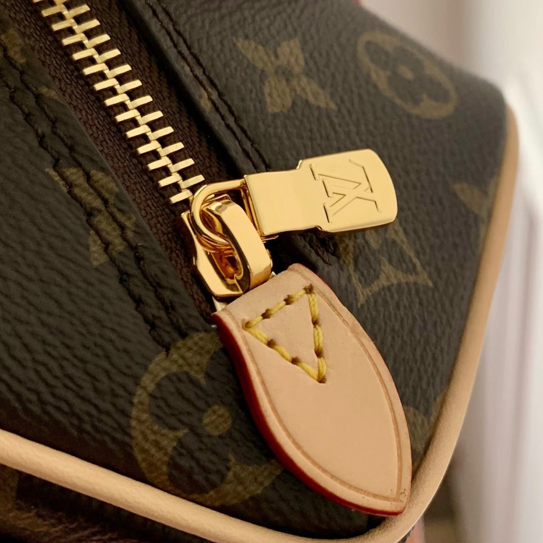 just in case 13cm black monogram canvas beige calfskin