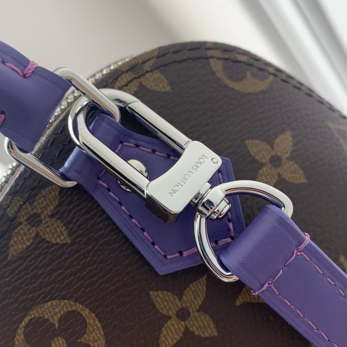 alma nano 18 monogram canvas purple calfskin