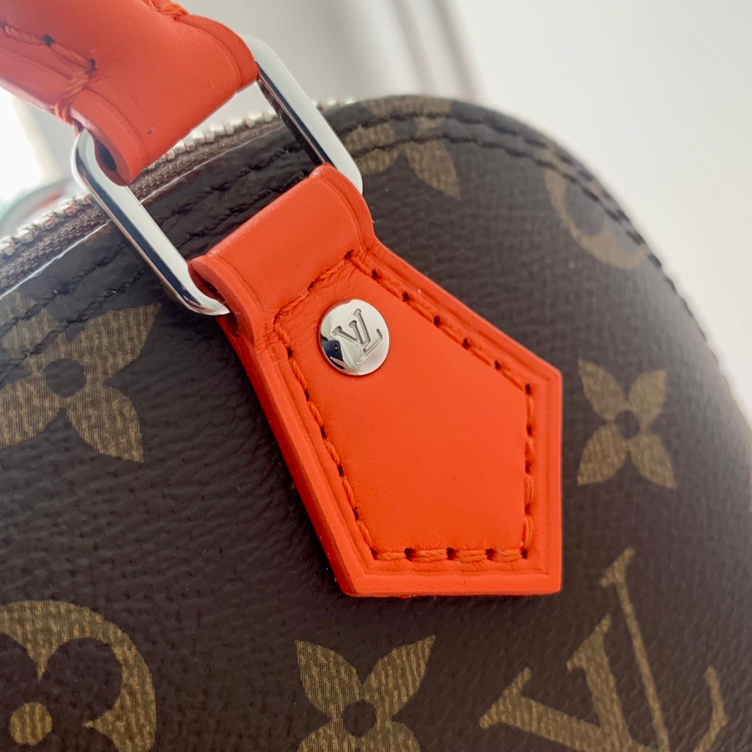 alma nano 18 monogram canvas orange calfskin