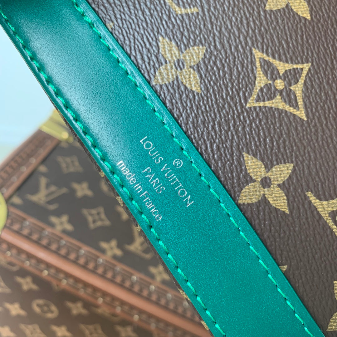 alma nano 18 monogram canvas dark green calfskin