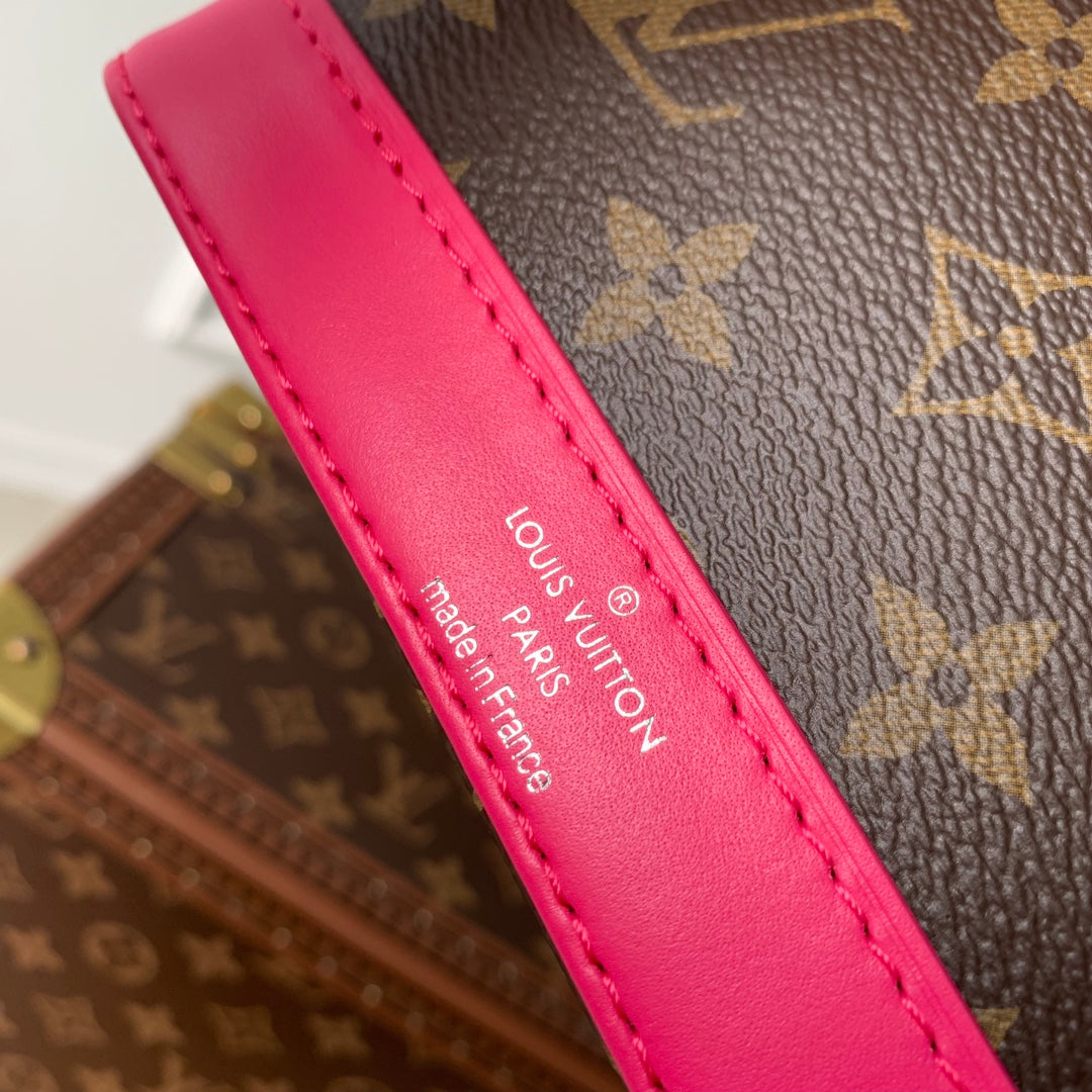 alma nano 18 monogram canvas dark pink calfskin