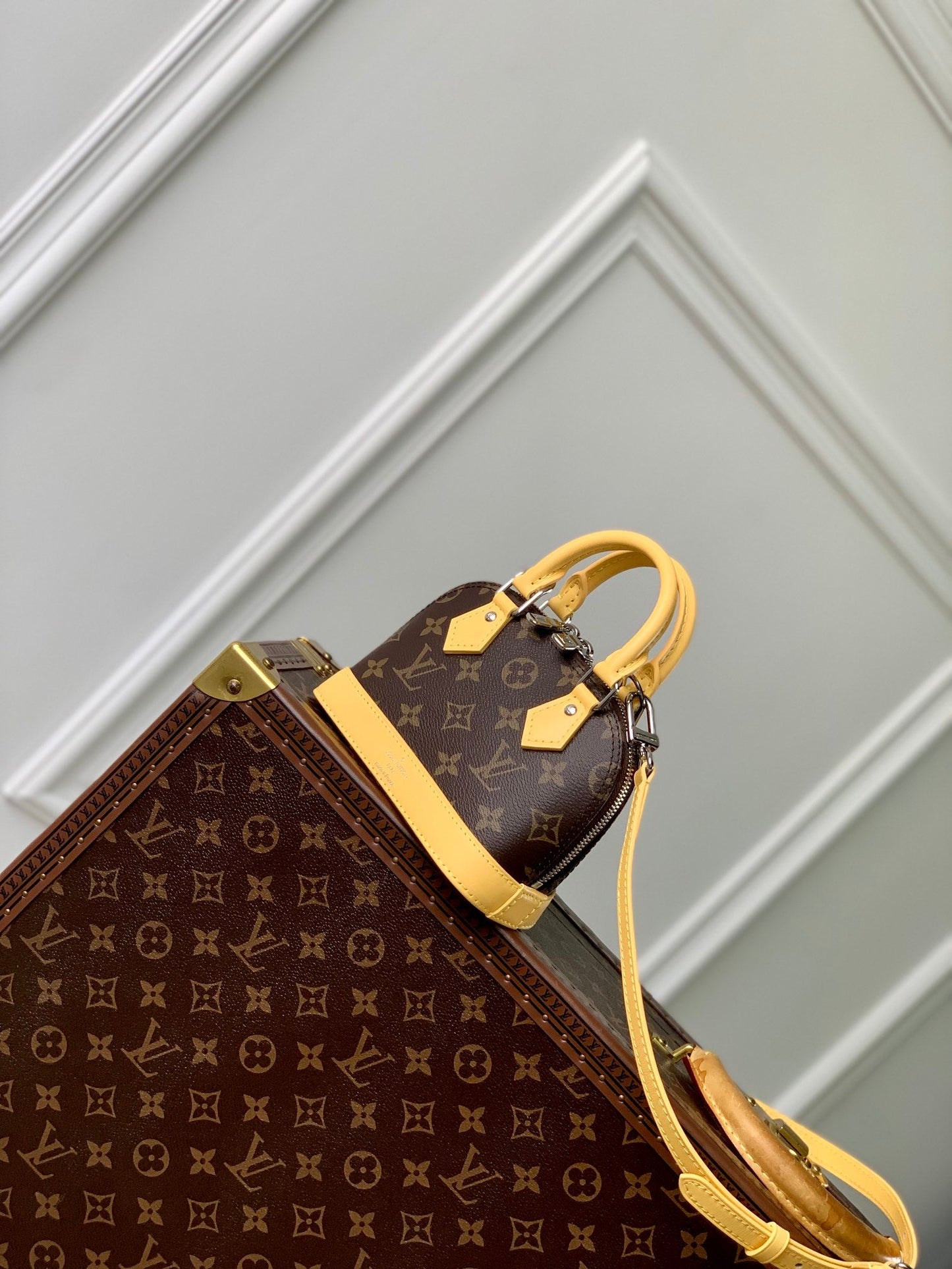 alma nano 18 monogram canvas yellow calfskin