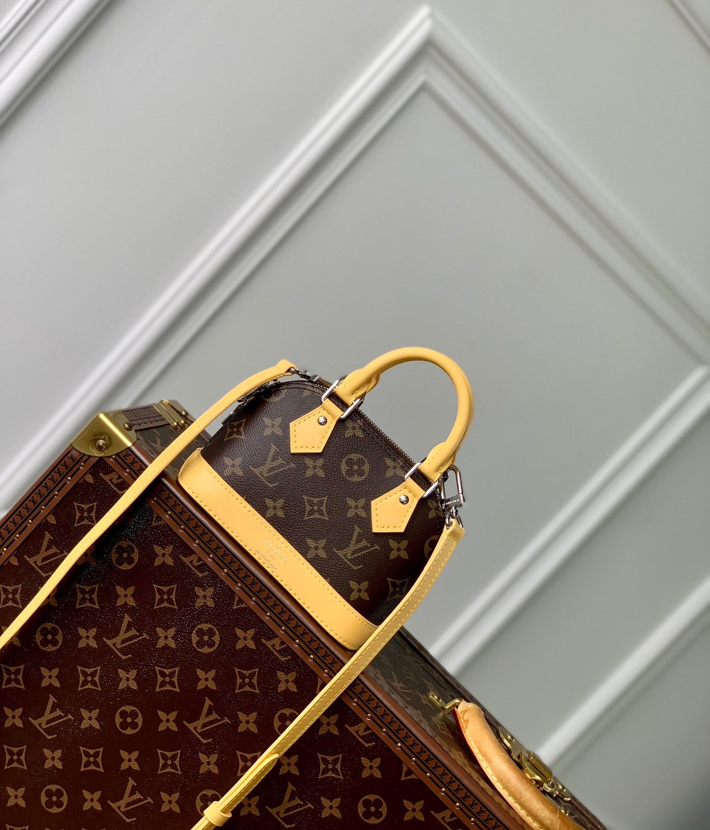 alma nano 18 monogram canvas yellow calfskin