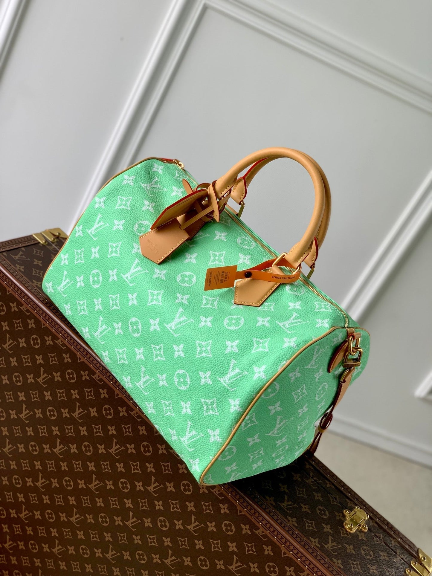 speedy p9 bandouliere 40cm green calfskin