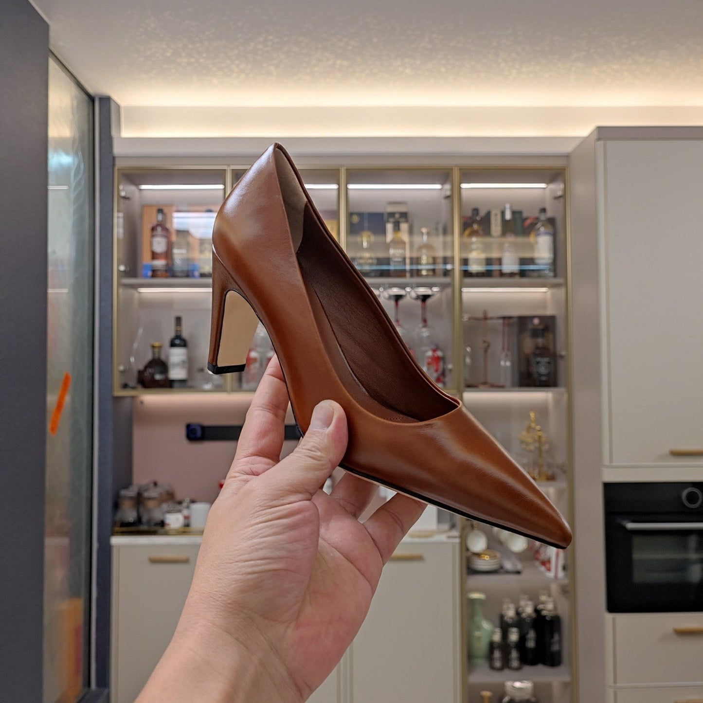 PRA BASIC HIGH HEELS CARAMEL WAXED OIL LEATHER