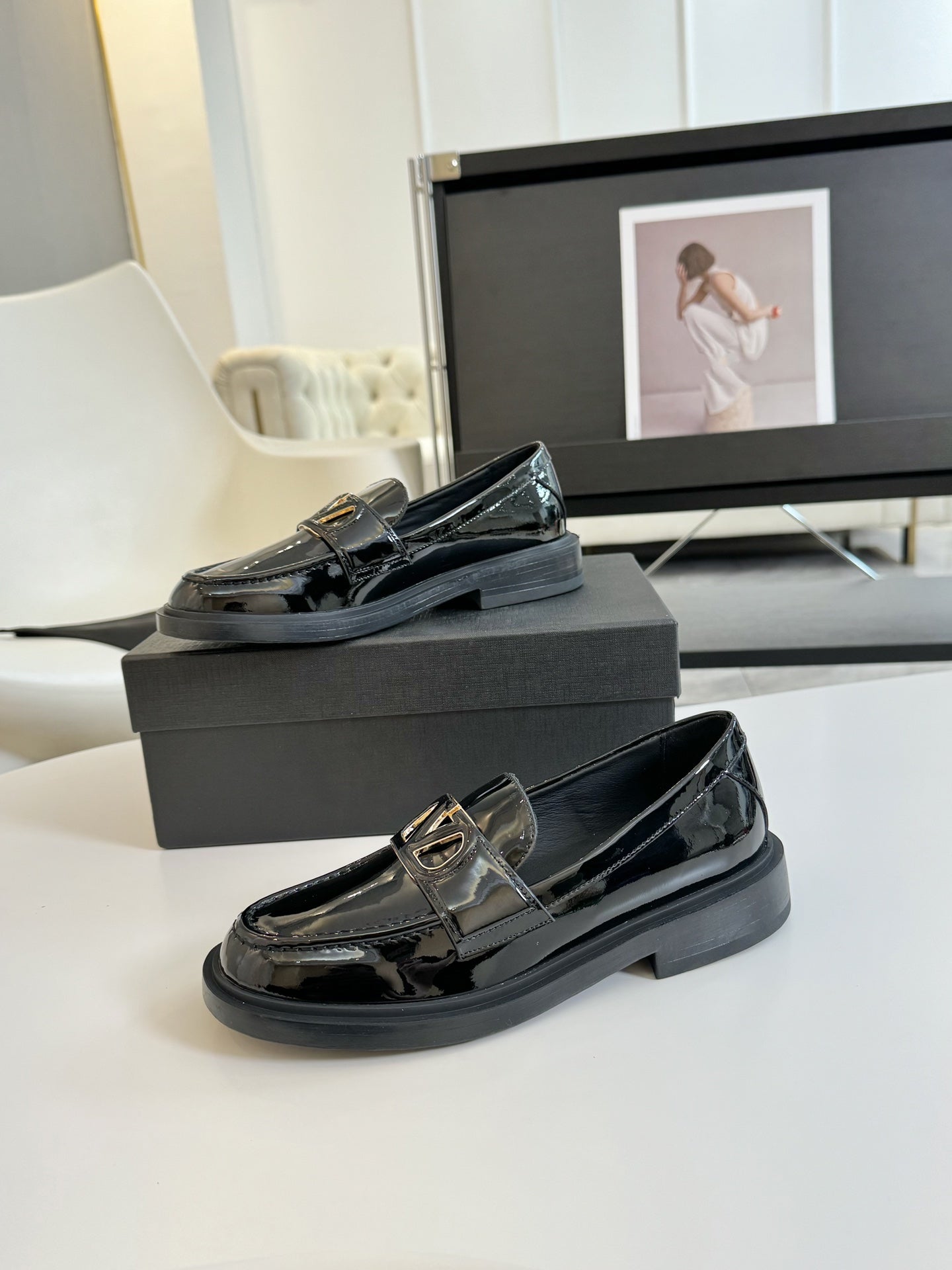 Moccasins Vlogo Signature 30mm Black Shiny