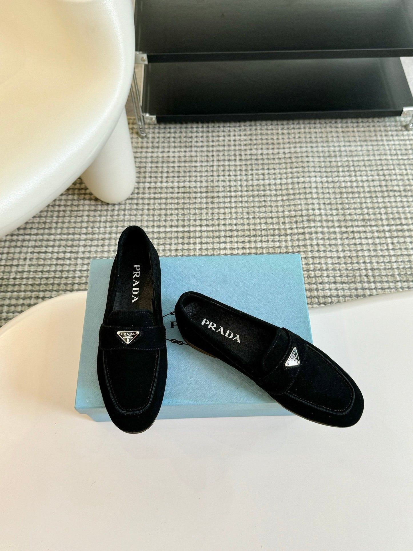 PRA SUEDE LOAFERS PITCH BLACK CALFSKIN