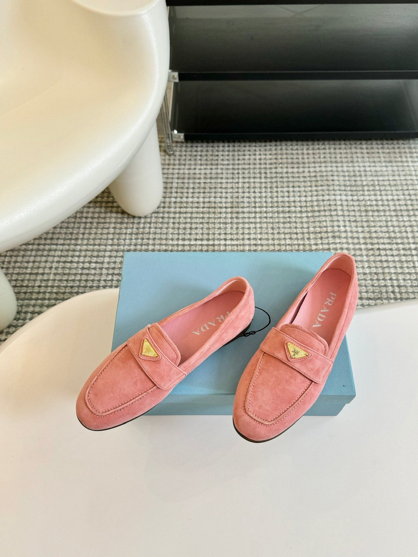 PRA SUEDE LOAFERS ROSE CALFSKIN