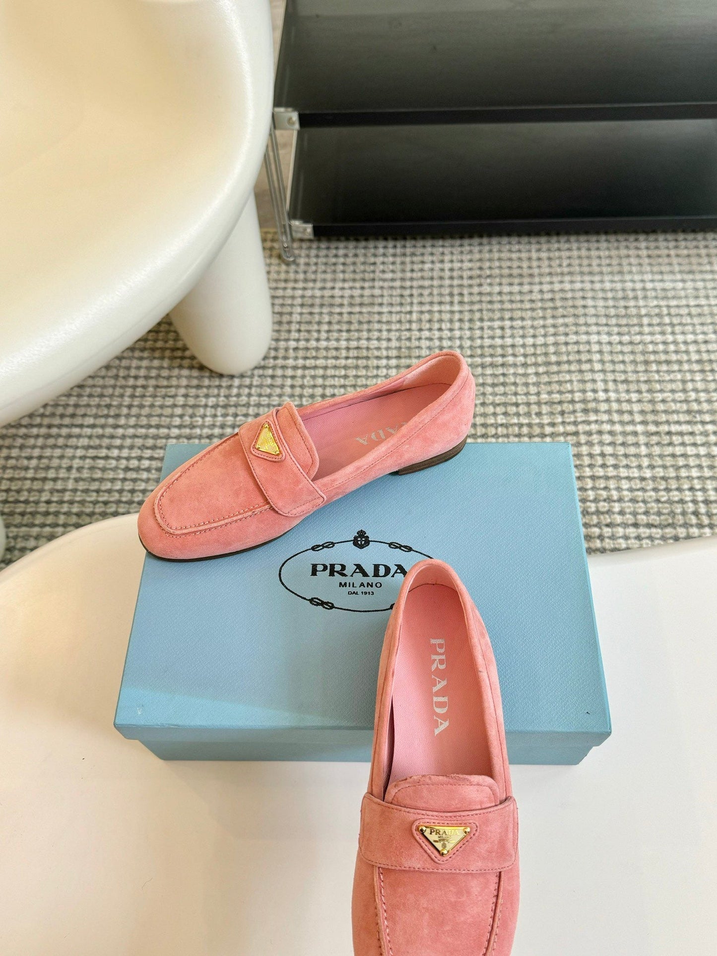 PRA SUEDE LOAFERS ROSE CALFSKIN