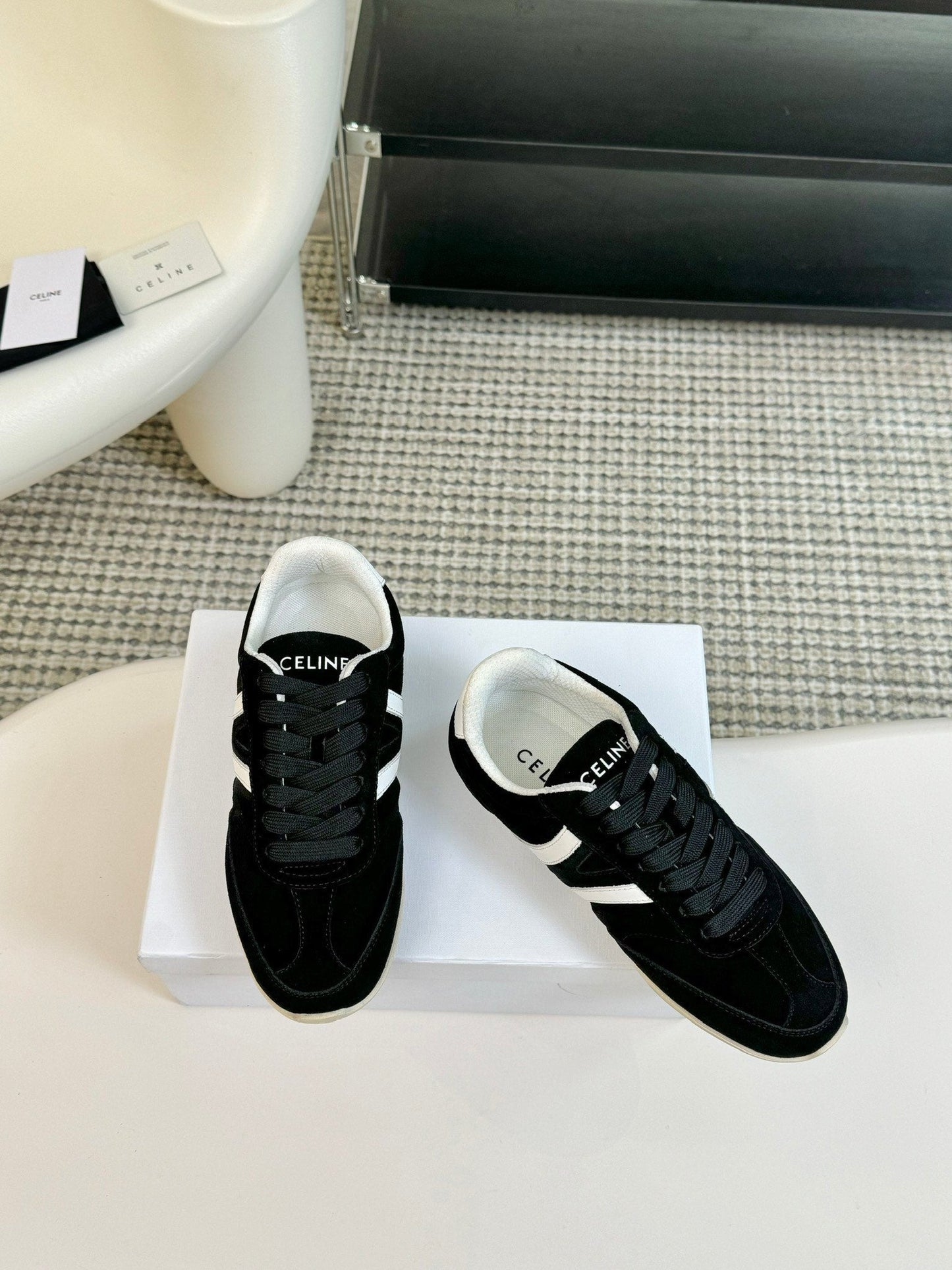 TRAINER LOW LACE - UP BLACK SUEDE