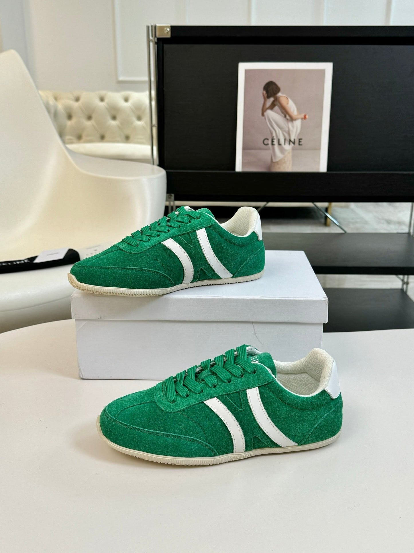 TRAINER LOW LACE - UP JADE GREEN SUEDE